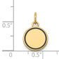 14k Yellow Gold 14k w/Enamel .027 Gauge Circular Engravable Disc Charm