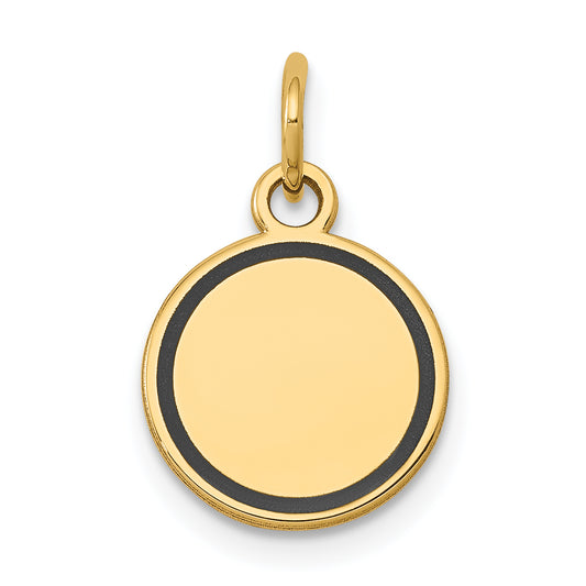 14k Yellow Gold 14k w/Enamel .027 Gauge Circular Engravable Disc Charm