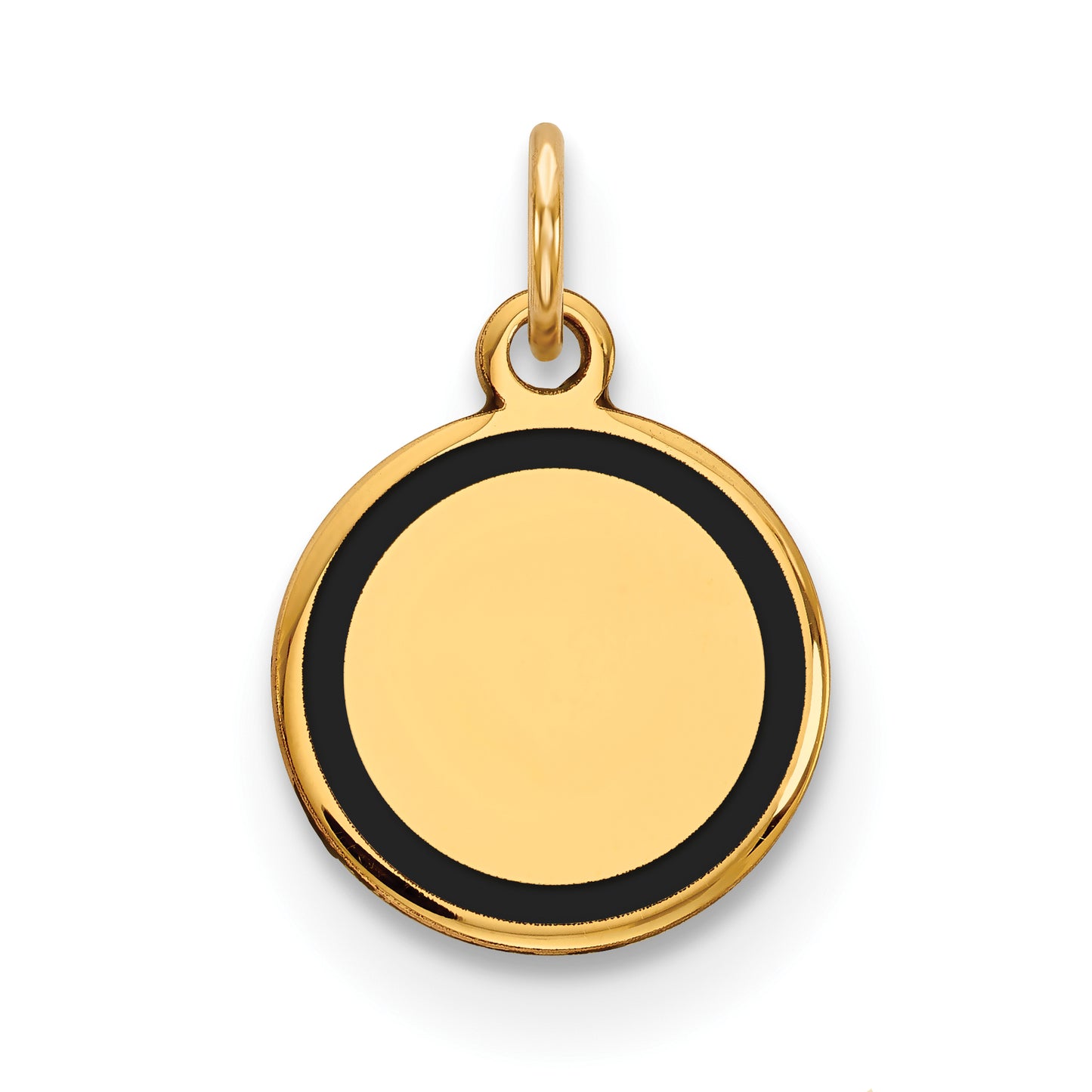 14k Yellow Gold 14k w/Enamel .027 Gauge Circular Engravable Disc Charm