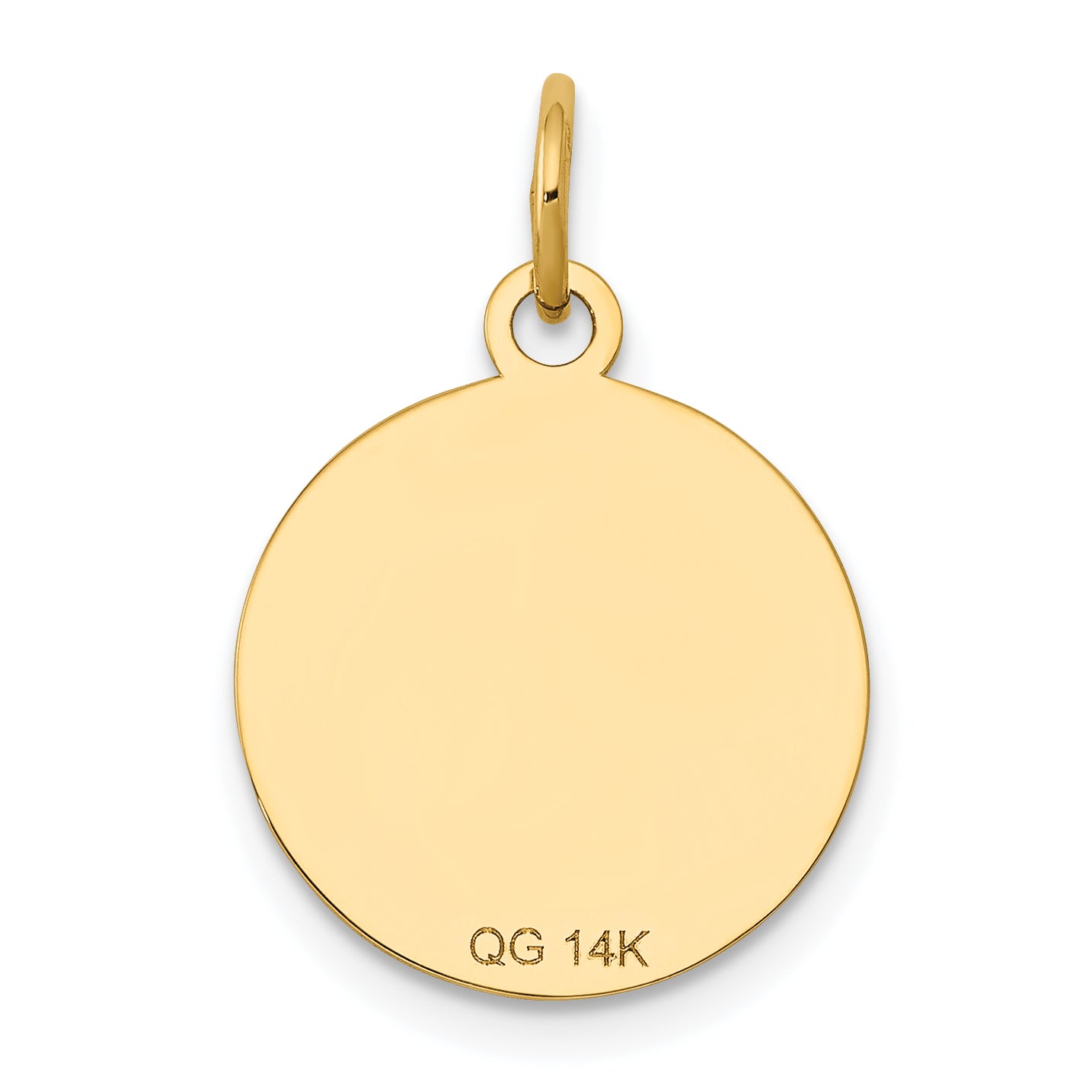 14k Yellow Gold 14k w/Enamel .027 Gauge Circular Engravable Disc Charm