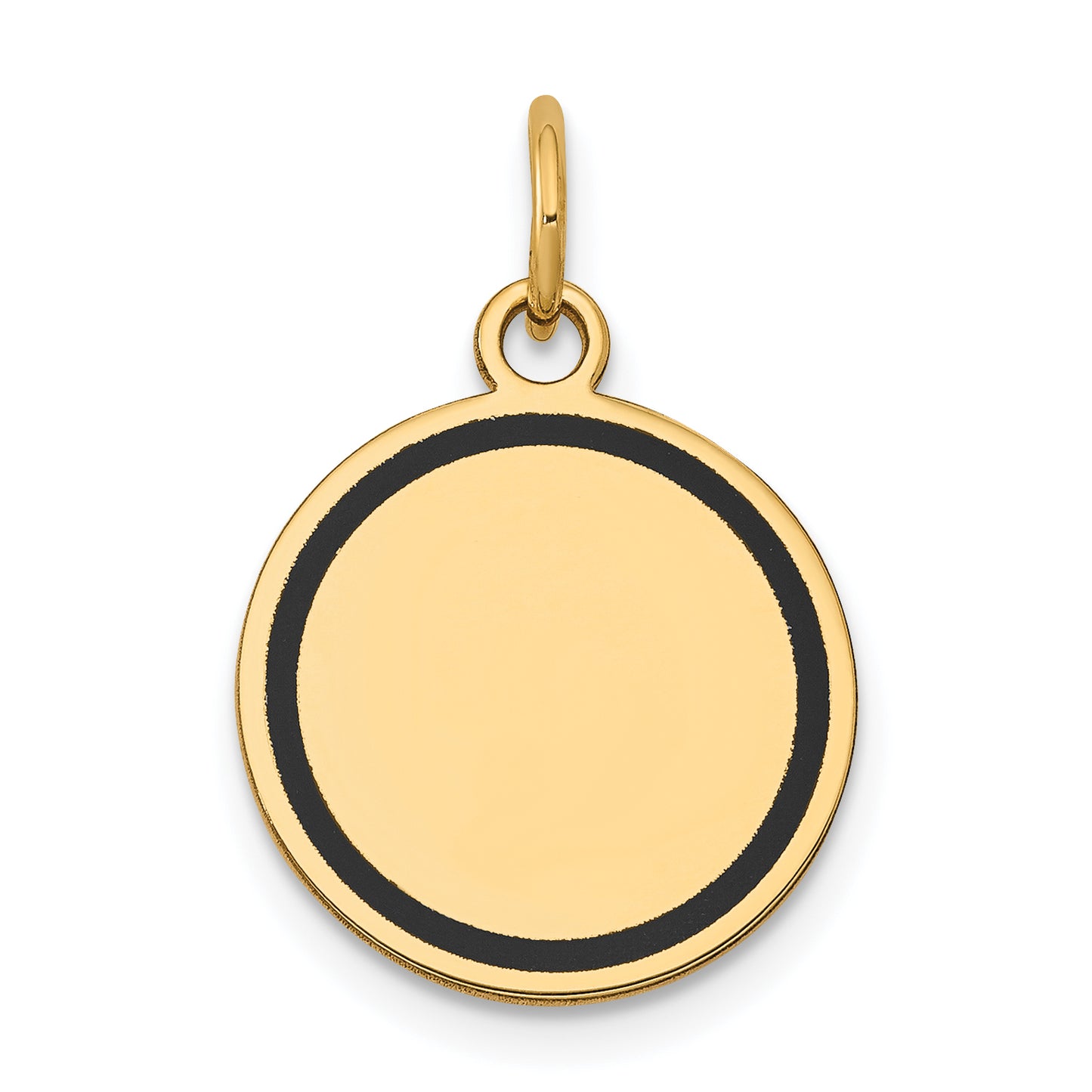 14k Yellow Gold 14k w/Enamel .027 Gauge Circular Engravable Disc Charm