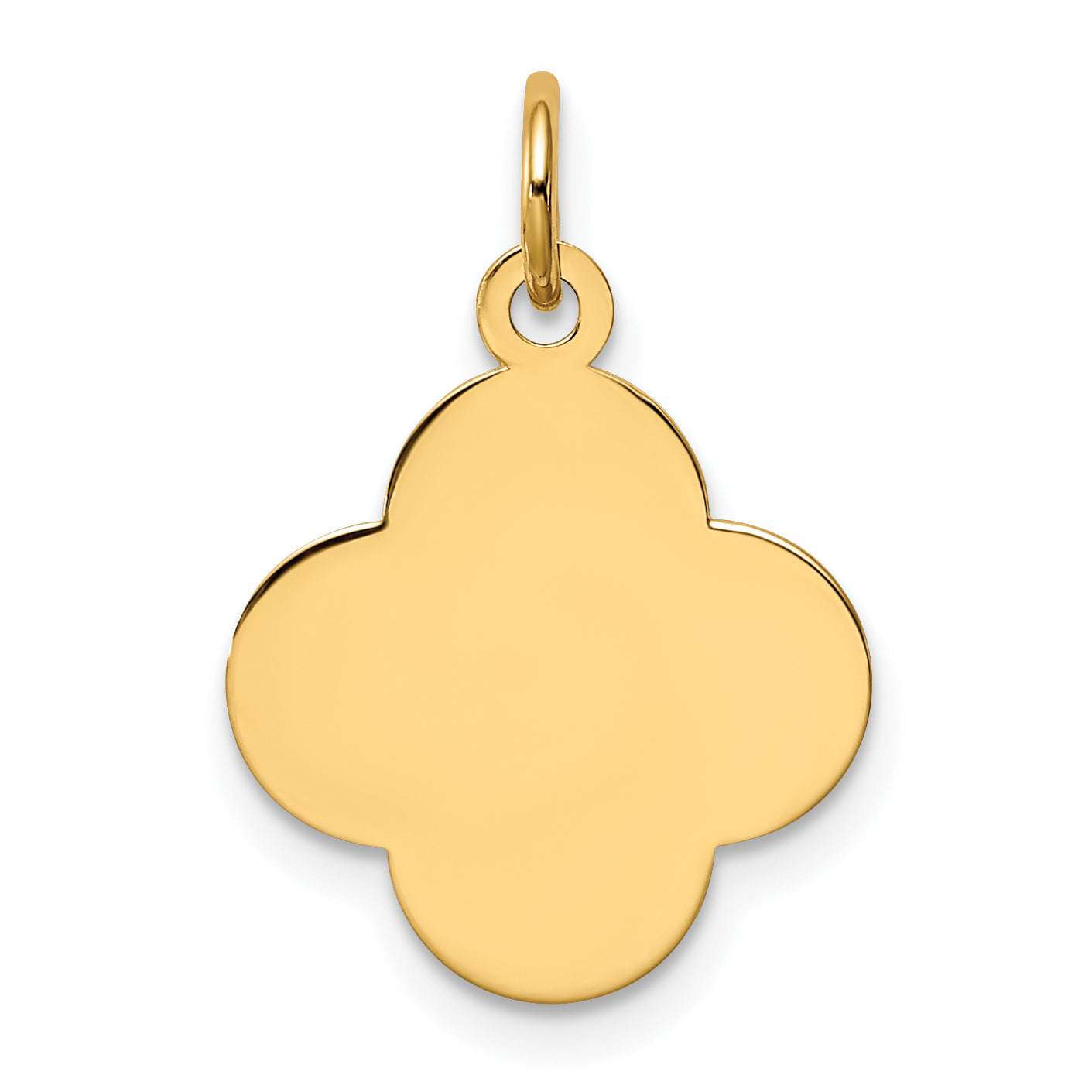 14k Yellow Gold 14k Plain .018 Gauge Engravable Quadrafoil Disc Charm