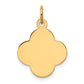 14k Yellow Gold 14k Plain .027 Gauge Engravable Quadrafoil Disc Charm