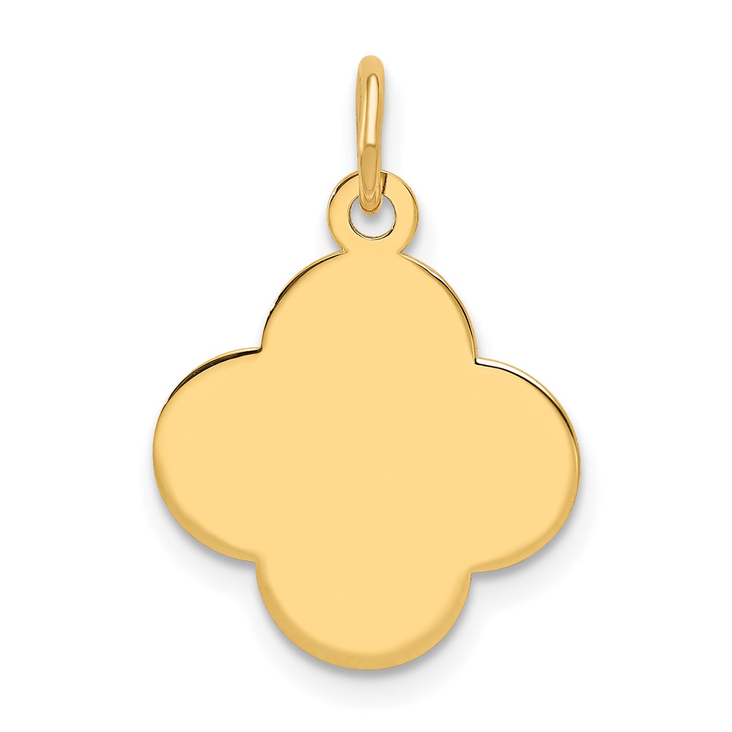 14k Yellow Gold 14k Plain .018 Gauge Engravable Quadrafoil Disc Charm