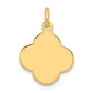 14k Yellow Gold 14k Plain .027 Gauge Engravable Quadrafoil Disc Charm