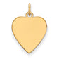 14k Yellow Gold 14k Plain .013 Gauge Heart Engravable Disc Charm