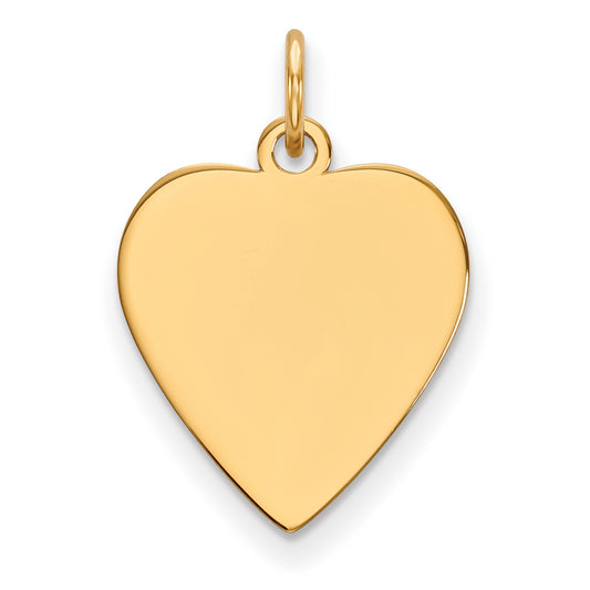 14k Yellow Gold 14k Plain .013 Gauge Heart Engravable Disc Charm