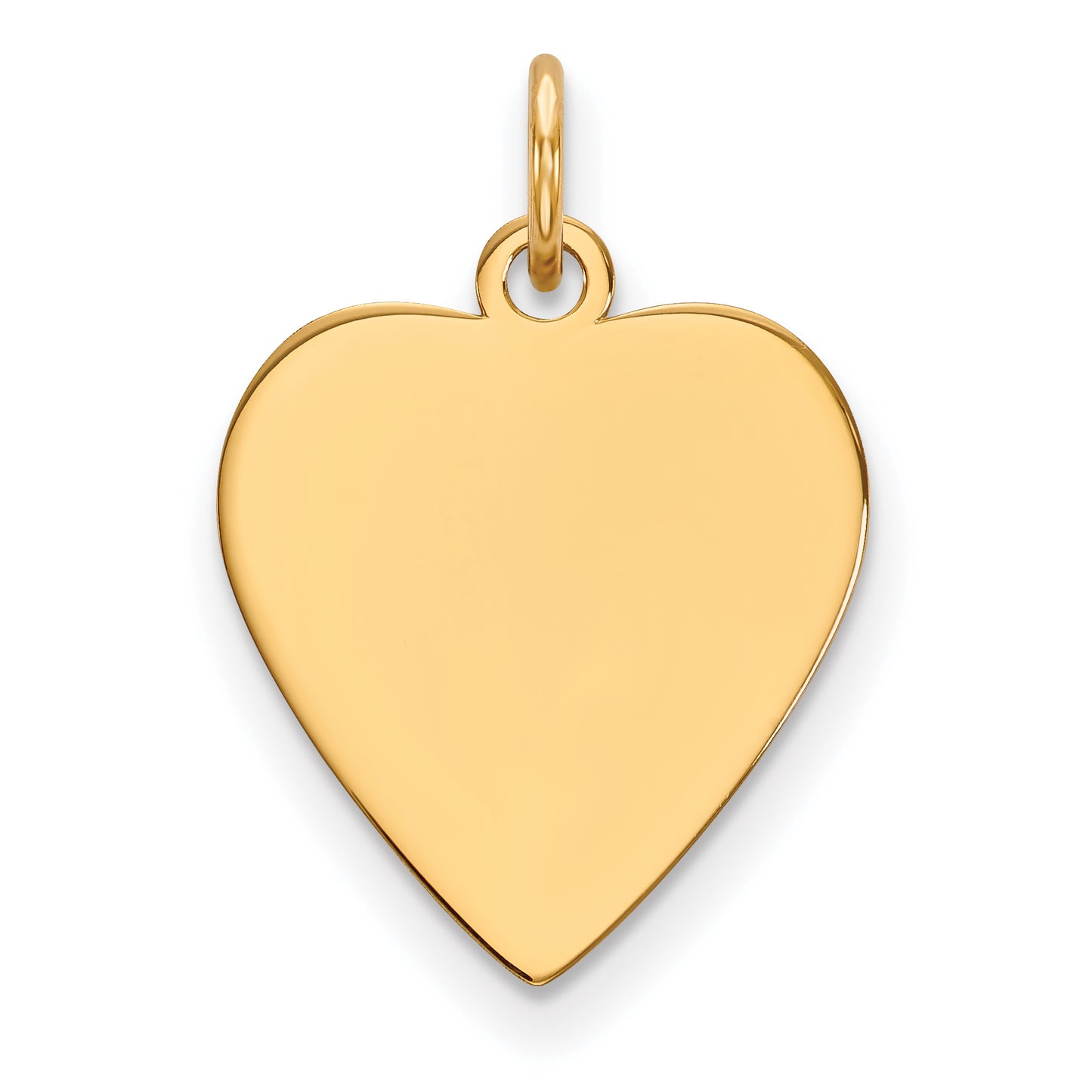 14k Yellow Gold 14k Plain .027 Gauge Heart Engravable Disc Charm