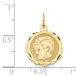 14k Yellow Gold 14k Boy Head on .013 Gauge Engravable Scalloped Disc Charm