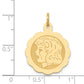 14k Yellow Gold 14k Girl Head on .013 Gauge Engravable Scalloped Disc Charm