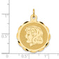 14k Yellow Gold 14k Girl Head on .011 Gauge Engravable Scalloped Disc Charm