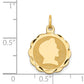 14k Yellow Gold 14k Boy Head on .018 Gauge Engravable Scalloped Disc Charm