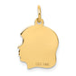 14k Yellow Gold 14k .018 Depth Engravable Girl Head Charm