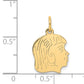 14k Yellow Gold 14k .018 Depth Engravable Girl Head Charm