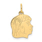 14k Yellow Gold 14k .018 Depth Engravable Girl Head Charm