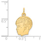 14k Yellow Gold 14k .018 Depth Engravable Boy Head Charm