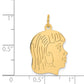 14k Yellow Gold 14k .011 Depth Engravable Girl Head Charm