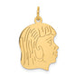 14k Yellow Gold 14k .011 Depth Engravable Girl Head Charm