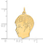 14k Yellow Gold 14k .011 Depth Engravable Boy Head Charm