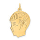 14k Yellow Gold 14k .011 Depth Engravable Boy Head Charm