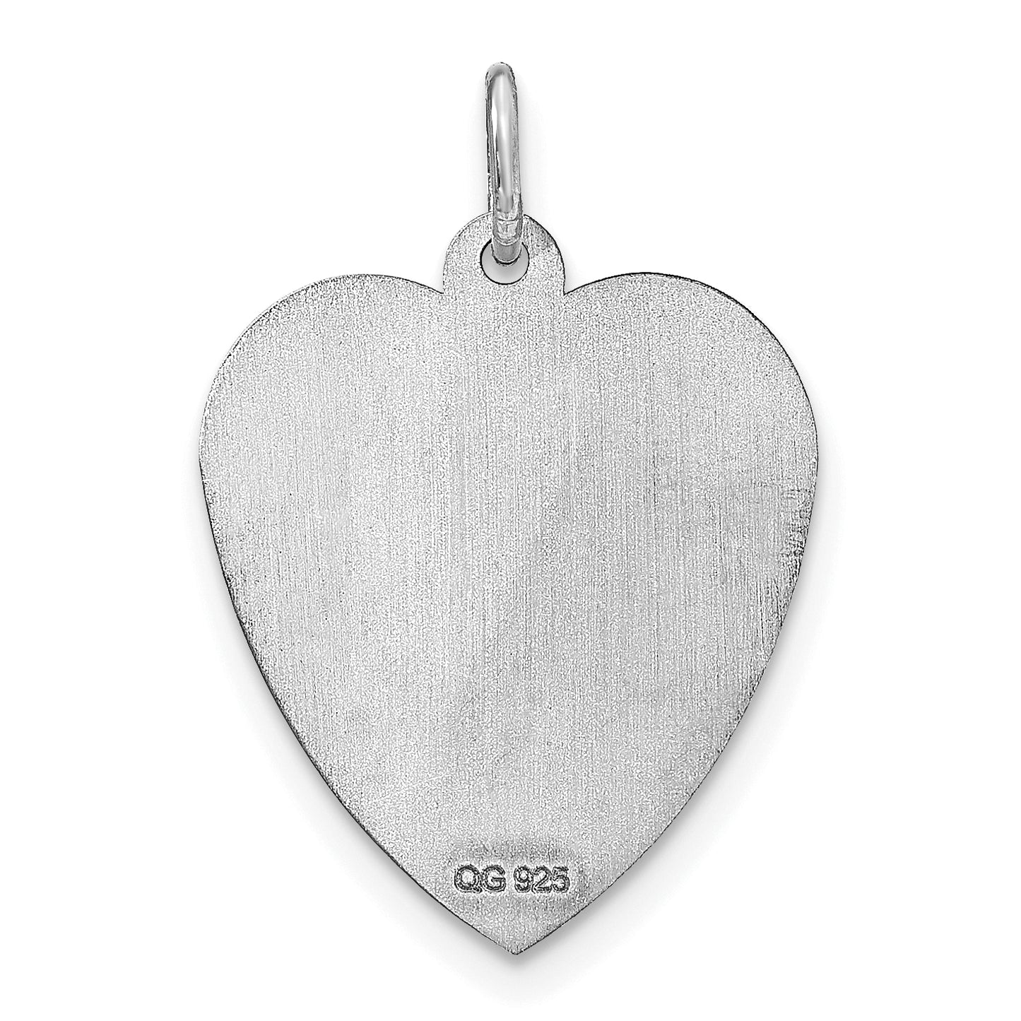 14k White Gold 14k White Gold Heart Disc Name Charm