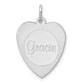 14k White Gold 14k White Gold Heart Disc Name Charm