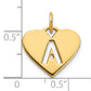 14k Yellow Gold 14ky Initial Letter A Initial Charm