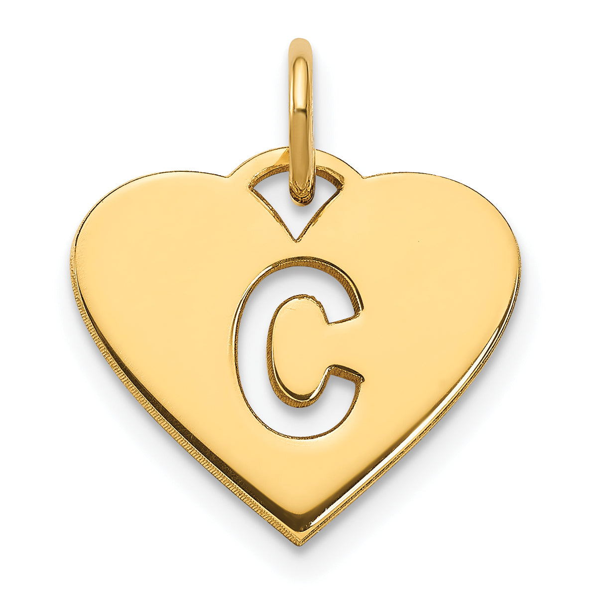 14k Yellow Gold 14ky Initial Letter C Initial Charm