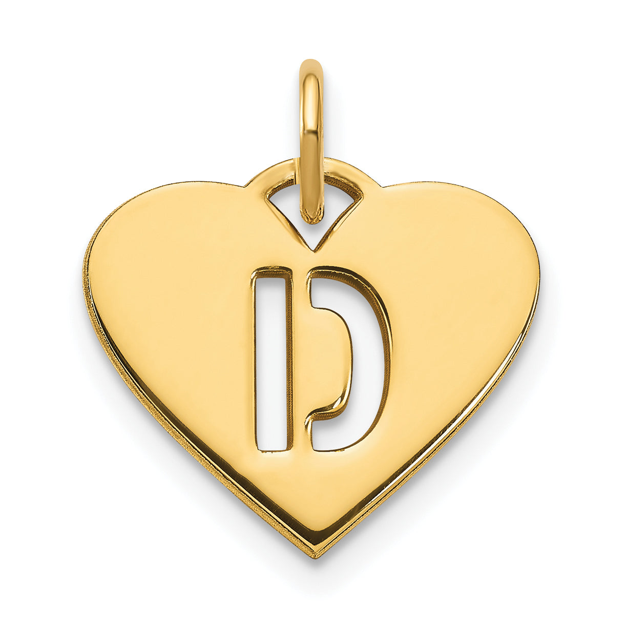 14k Yellow Gold 14ky Initial Letter D Initial Charm