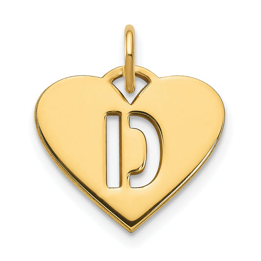 14k Yellow Gold 14ky Initial Letter D Initial Charm