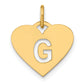 14k Yellow Gold 14ky Initial Letter G Initial Charm