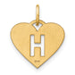 14k Yellow Gold 14ky Initial Letter H Initial Charm