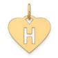 14k Yellow Gold 14ky Initial Letter H Initial Charm