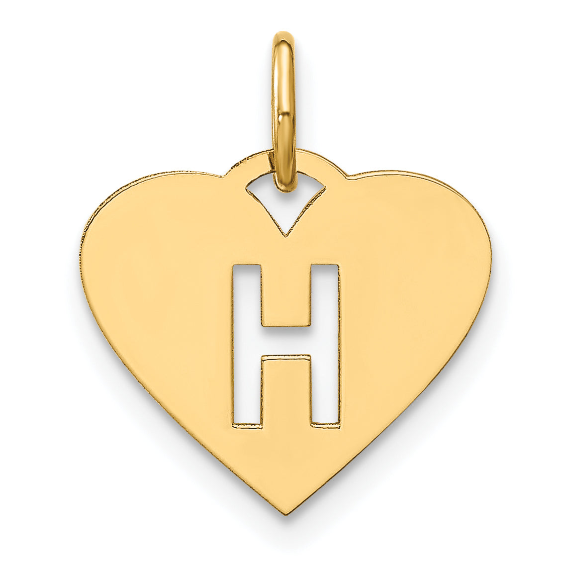 14k Yellow Gold 14ky Initial Letter H Initial Charm