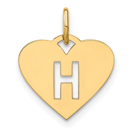 14k Yellow Gold 14ky Initial Letter H Initial Charm