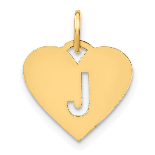 14k Yellow Gold 14ky Initial Letter J Initial Charm