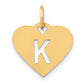 14k Yellow Gold 14ky Initial Letter K Initial Charm