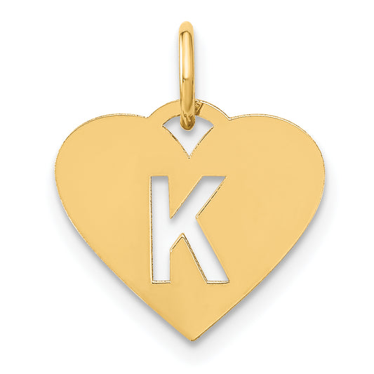 14k Yellow Gold 14ky Initial Letter K Initial Charm