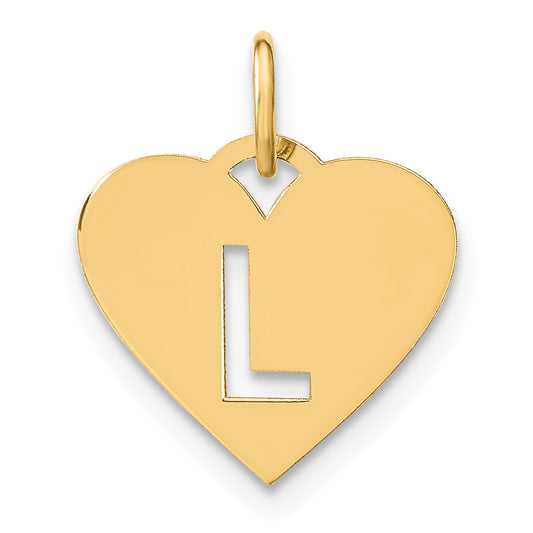 14k Yellow Gold 14ky Initial Letter L Initial Charm