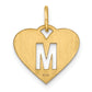 14k Yellow Gold 14ky Initial Letter M Initial Charm