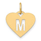 14k Yellow Gold 14ky Initial Letter M Initial Charm