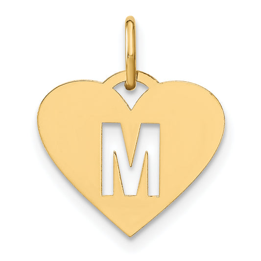 14k Yellow Gold 14ky Initial Letter M Initial Charm