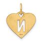 14k Yellow Gold 14ky Initial Letter N Initial Charm