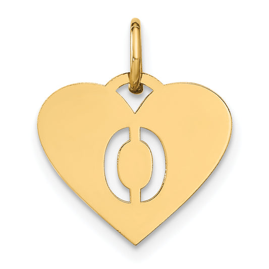 14k Yellow Gold 14ky Initial Letter O Initial Charm