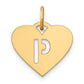 14k Yellow Gold 14ky Initial Letter P Initial Charm