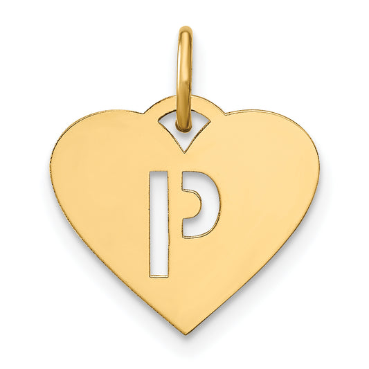 14k Yellow Gold 14ky Initial Letter P Initial Charm