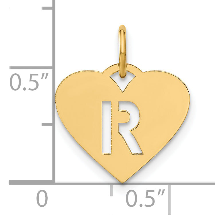 14k Yellow Gold 14ky Initial Letter R Initial Charm