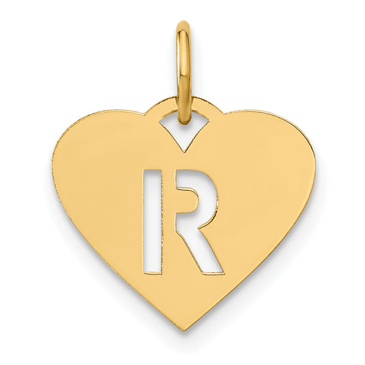 14k Yellow Gold 14ky Initial Letter R Initial Charm