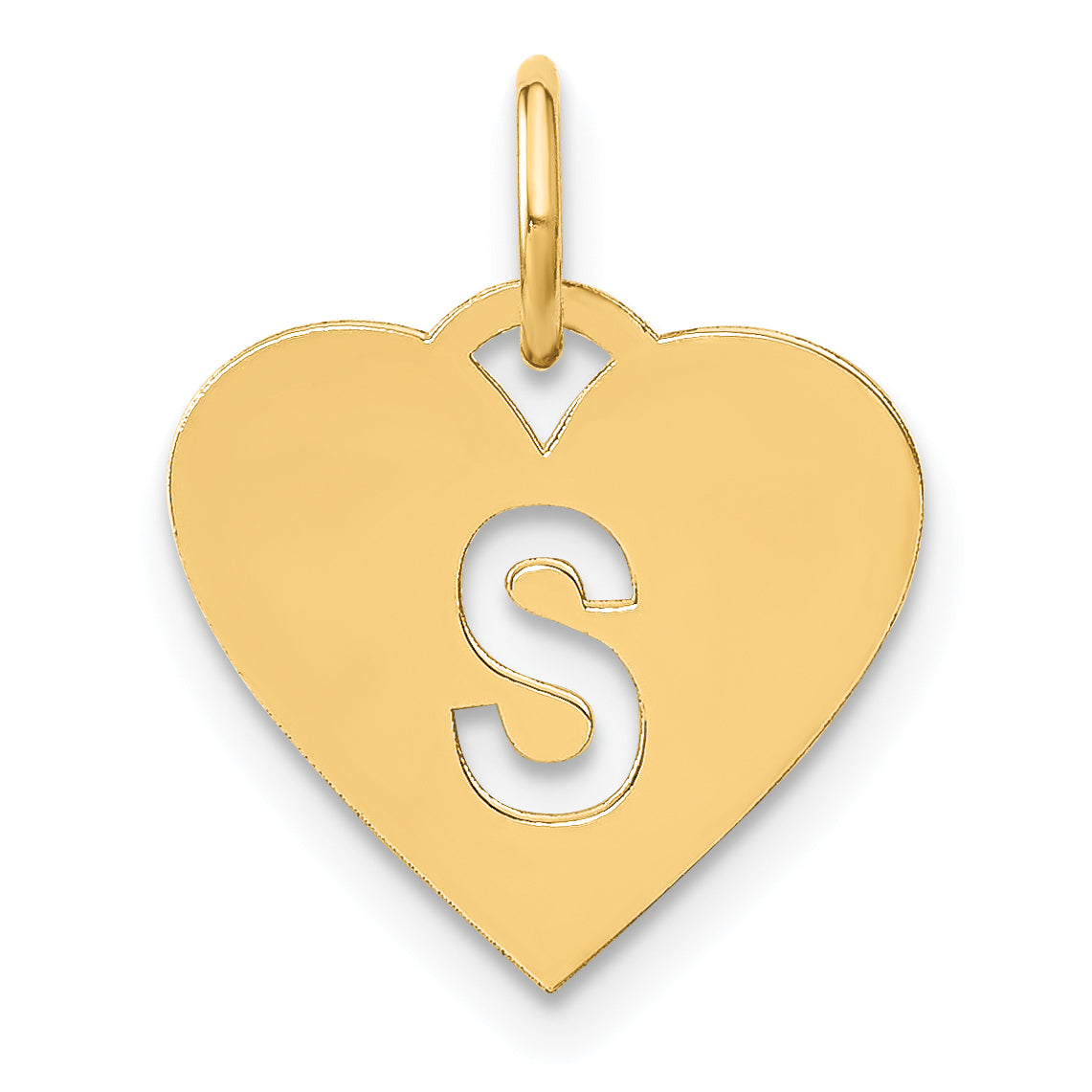 14k Yellow Gold 14ky Initial Letter S Initial Charm