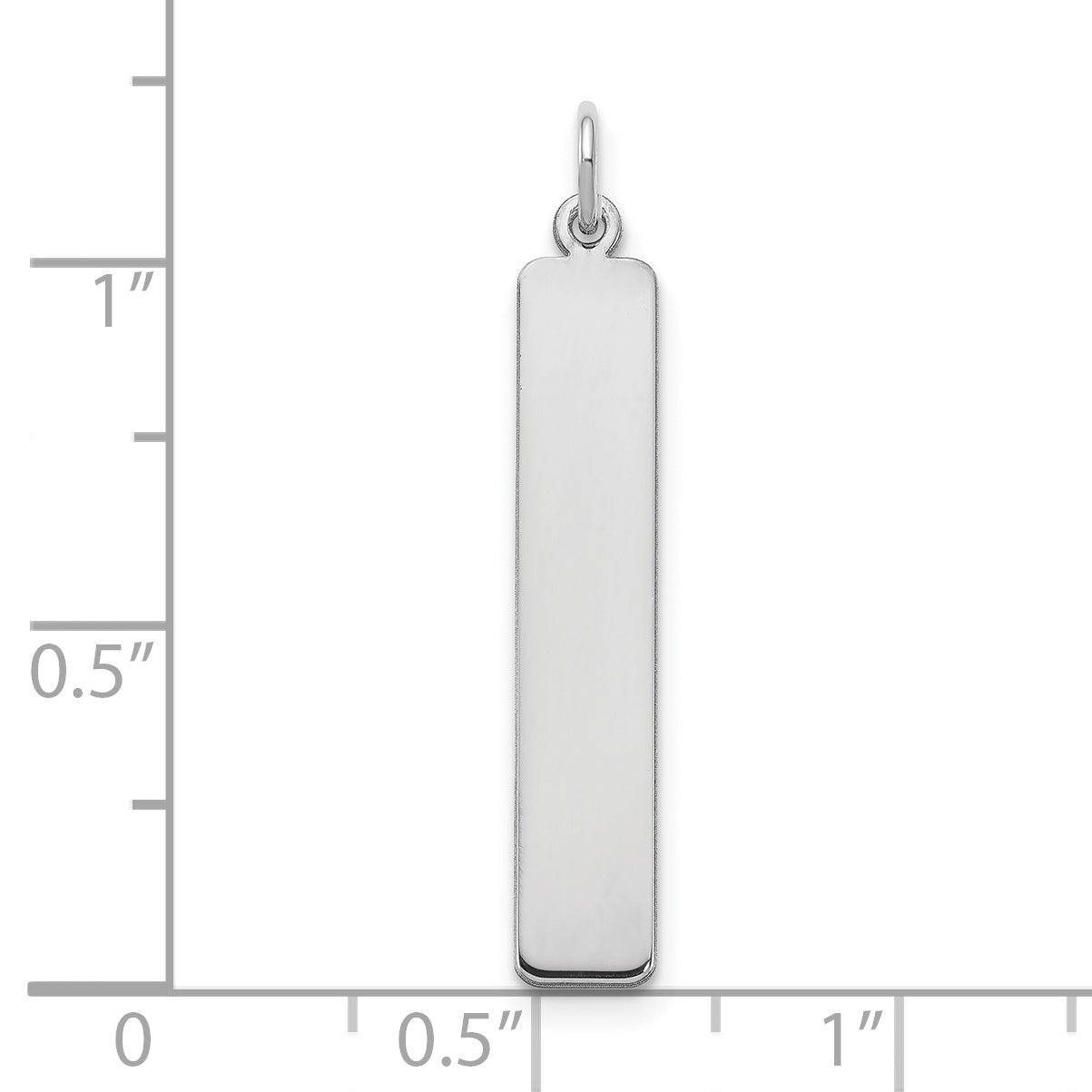 14k White Gold 14k White Gold Large Blank Bar Charm